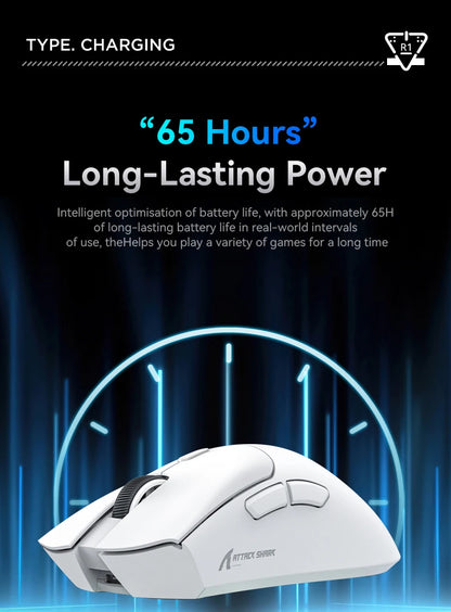 R1 Superlight Mouse Bluetooth 2.4G Wireless Gaming Mouse PixArt PAW3311 Gaming Sensor 6 Adjustable DPI for Office Game